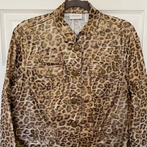 Chico’s Size 2 Leopard Print 🐆 Jean Jacket